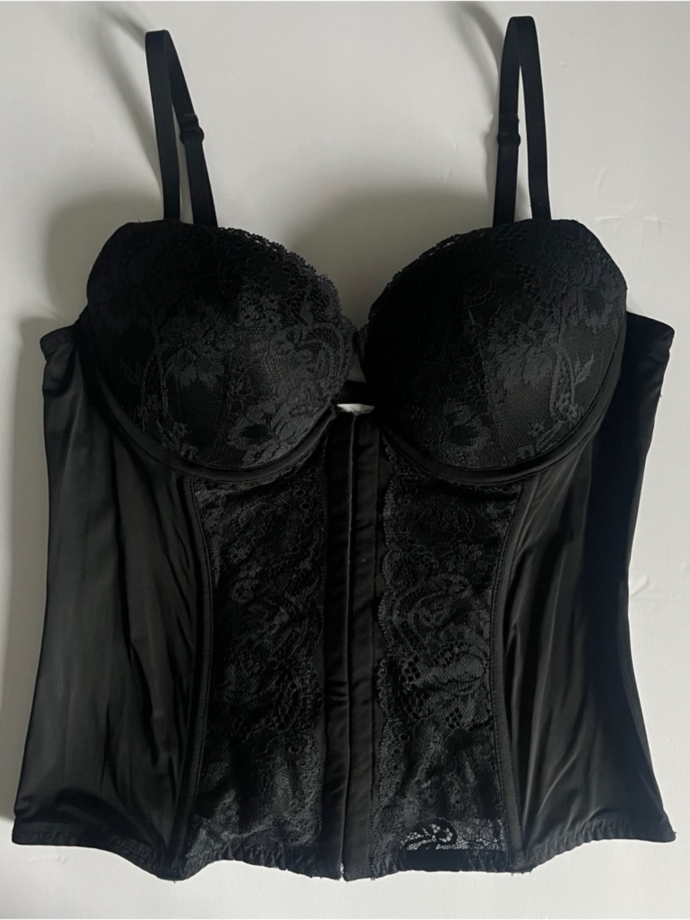 La SENZA Black Strappy Teddy / Blue Chemise / Black Lace Corset Size Medium Lot - Picture 12 of 16